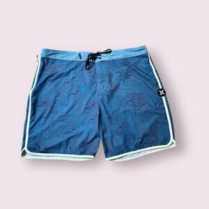 Hurley Men's Phantom Thalia Street 18" Boardshorts Teal Drawstring Size 40‎